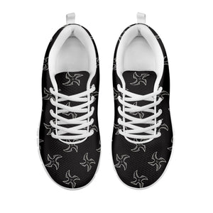 Ninja Shuriken Pattern Print White Running Shoes
