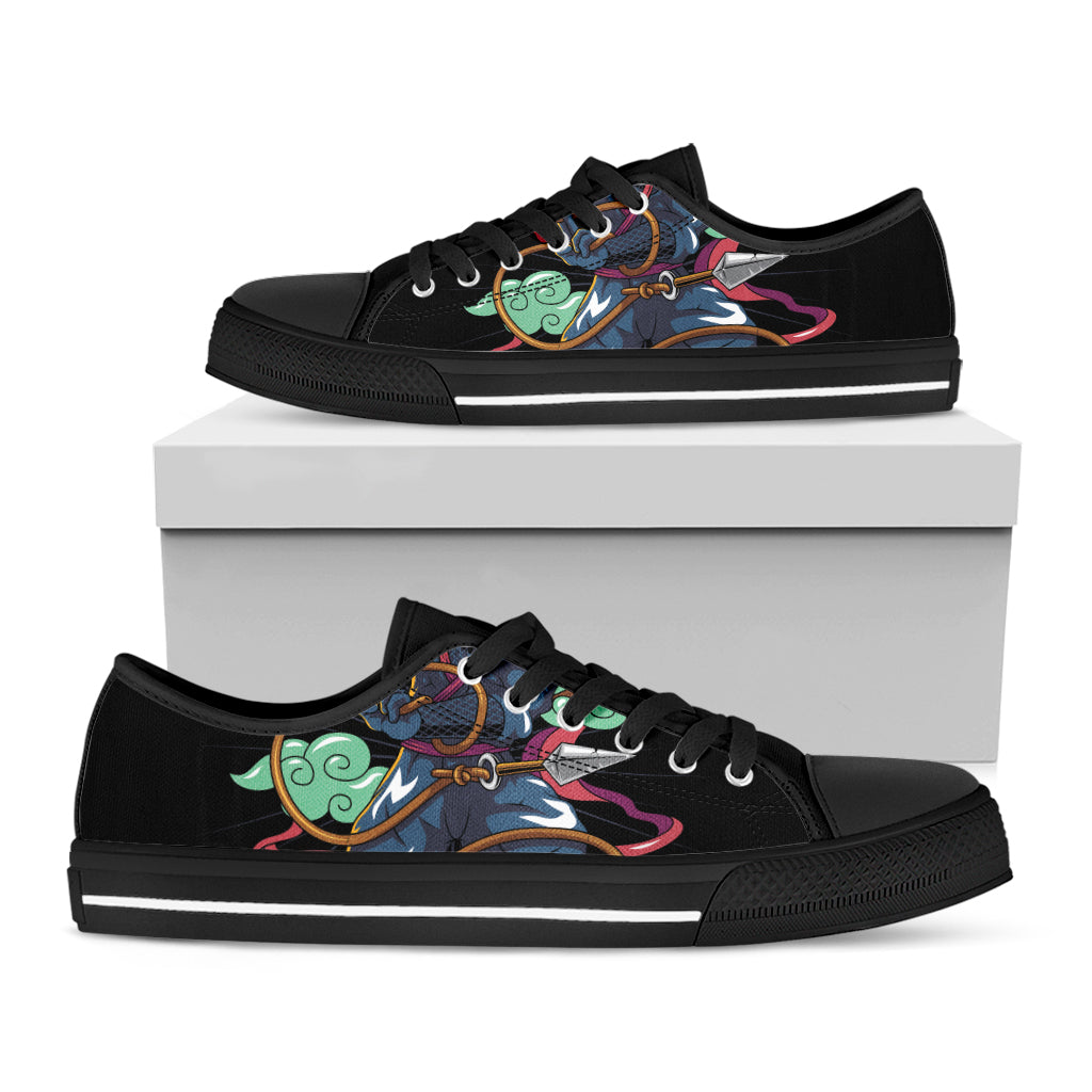 Ninja Warrior Print Black Low Top Sneakers