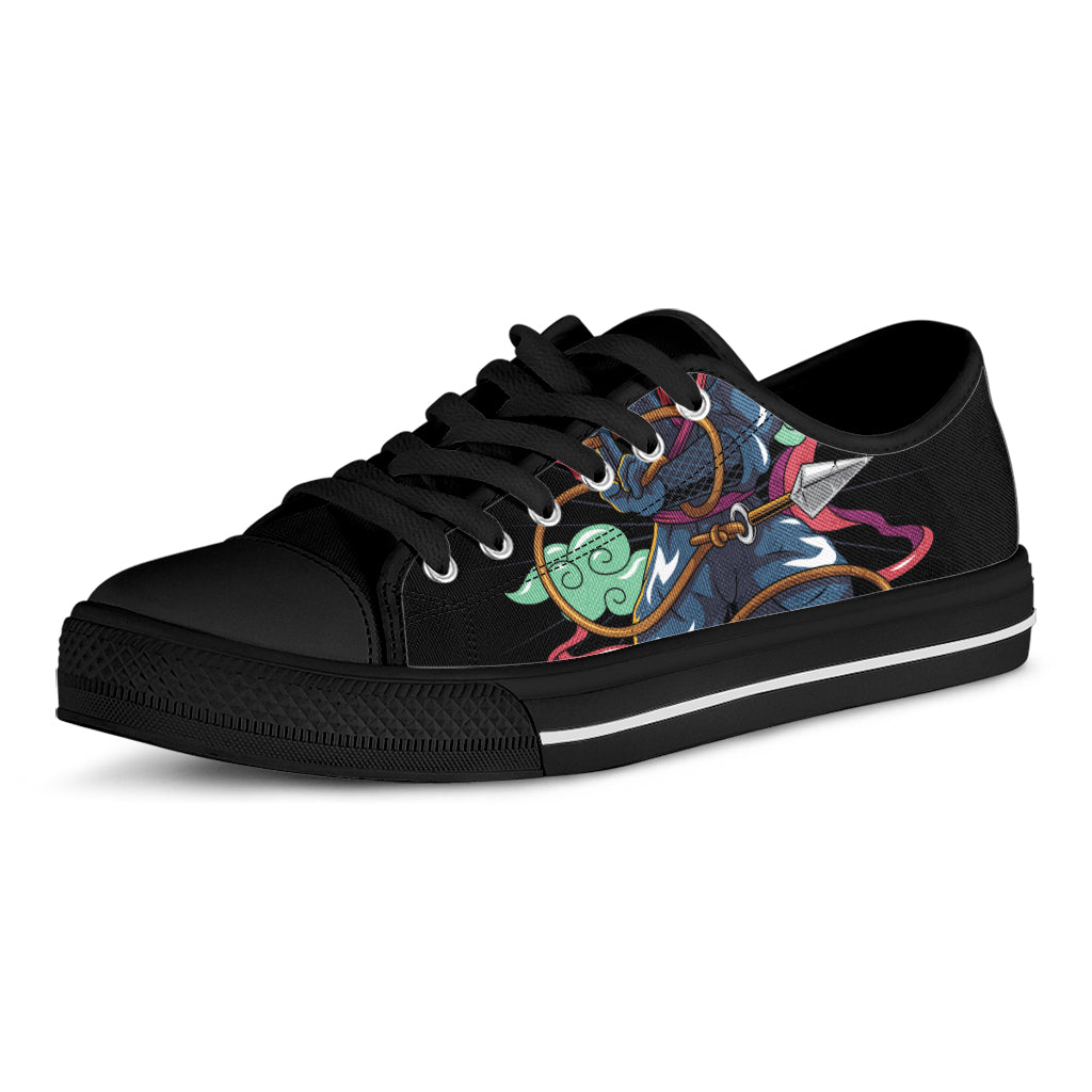Ninja Warrior Print Black Low Top Sneakers