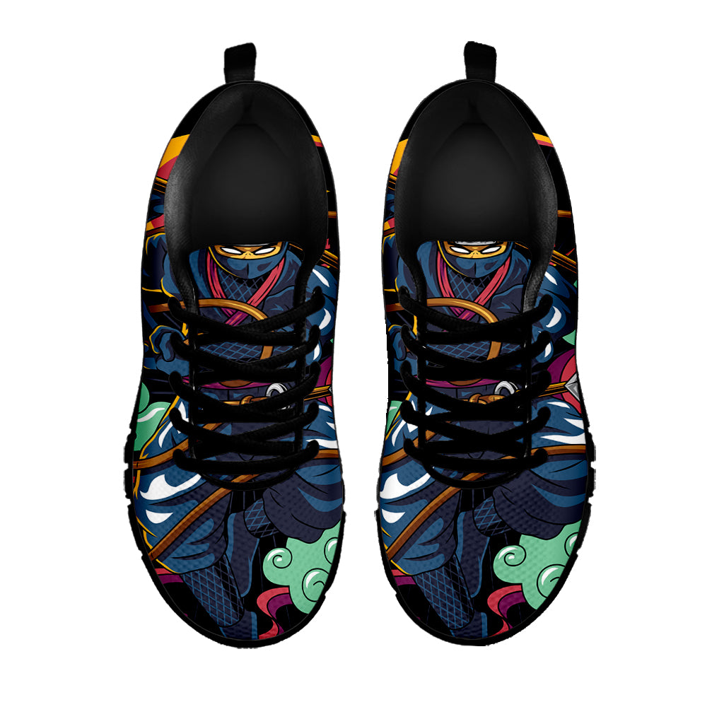 Ninja Warrior Print Black Running Shoes