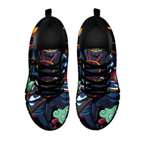 Ninja Warrior Print Black Running Shoes