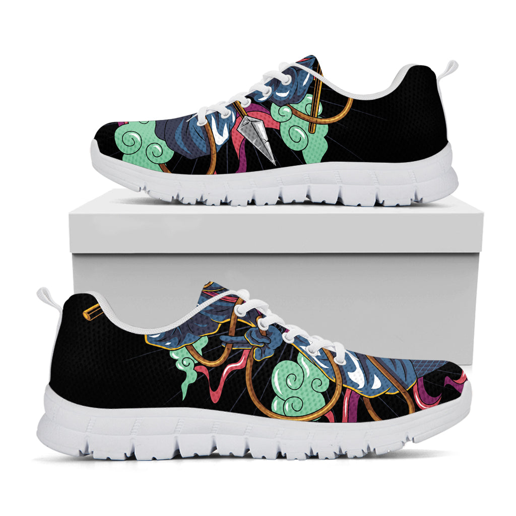 Ninja Warrior Print White Running Shoes