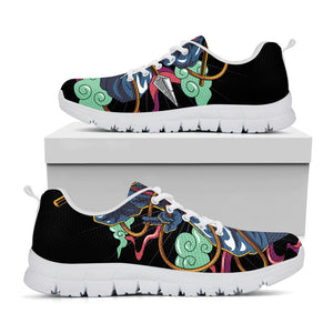 Ninja Warrior Print White Running Shoes