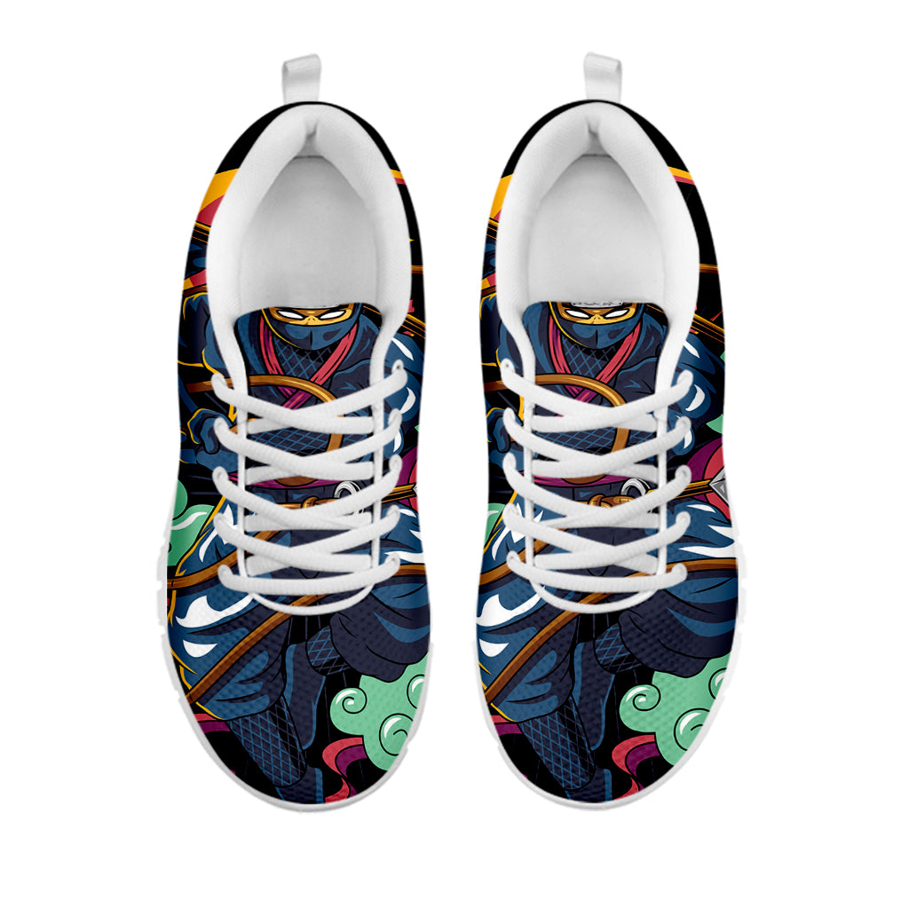 Ninja Warrior Print White Running Shoes