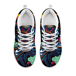 Ninja Warrior Print White Running Shoes