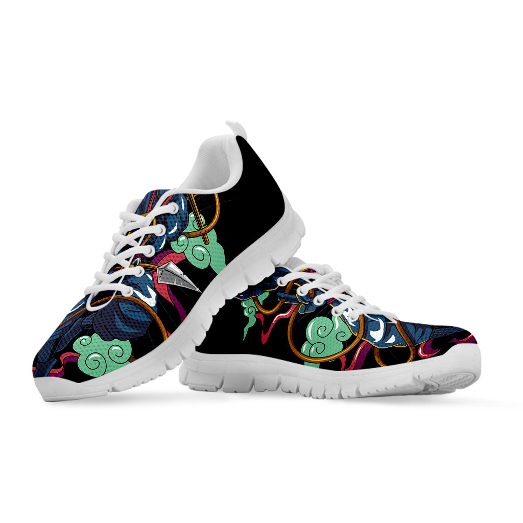 Ninja Warrior Print White Running Shoes