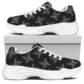 Ninja Weapon Pattern Print White Chunky Shoes