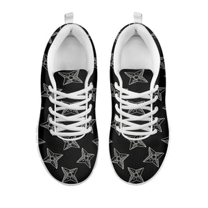 Ninja Weapon Pattern Print White Running Shoes
