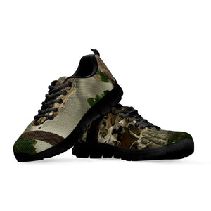 Oak Tree Hunting Camouflage Print Black Running Shoes