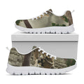 Oak Tree Hunting Camouflage Print White Running Shoes