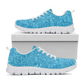 Ocean Blue (NOT Real) Glitter Print White Running Shoes