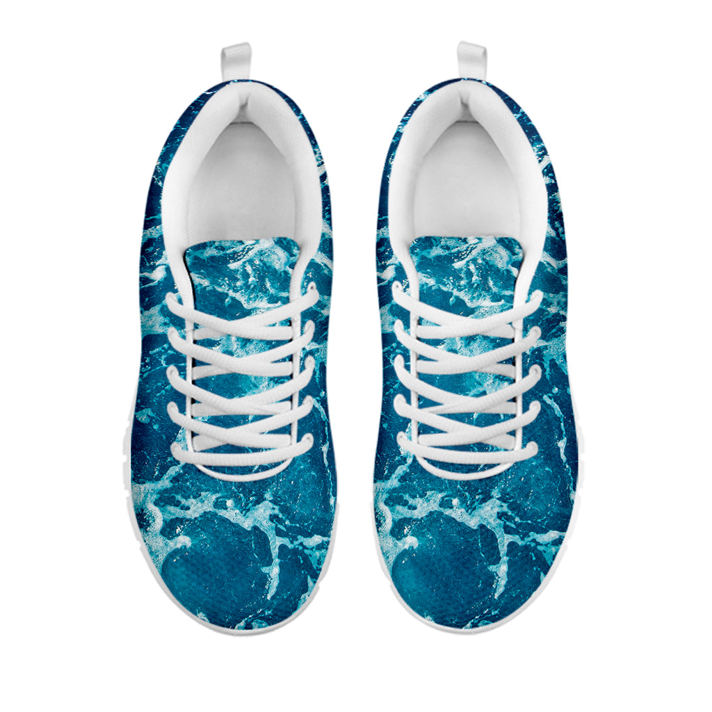 Ocean Surface Print White Running Shoes