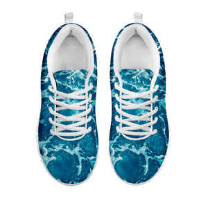 Ocean Surface Print White Running Shoes