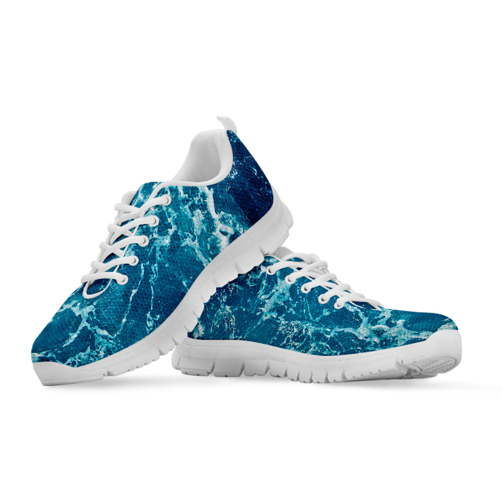 Ocean Surface Print White Running Shoes
