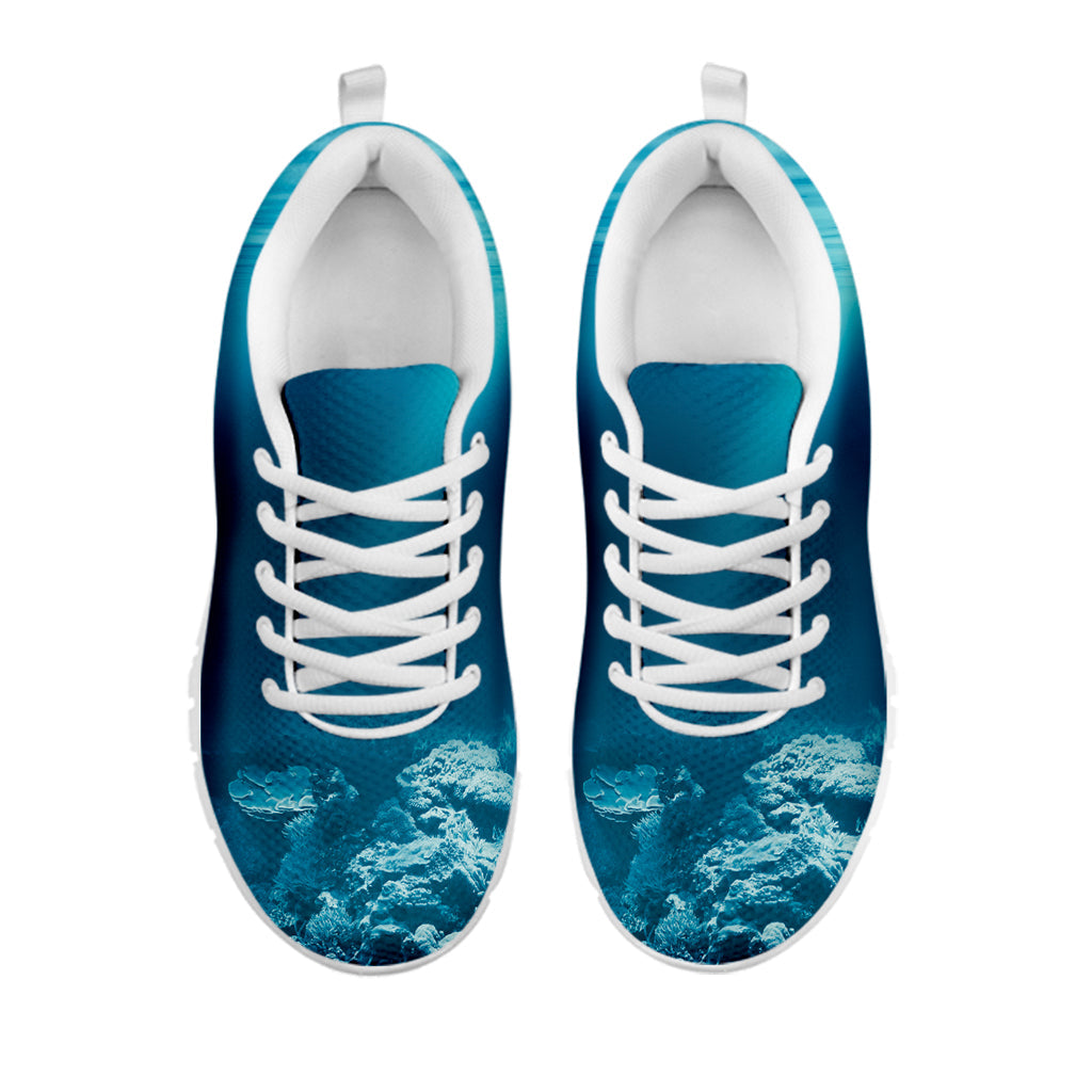 Ocean Underwater Print White Running Shoes