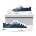 Ocean Wave Print White Low Top Sneakers