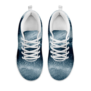 Ocean Wave Print White Running Shoes