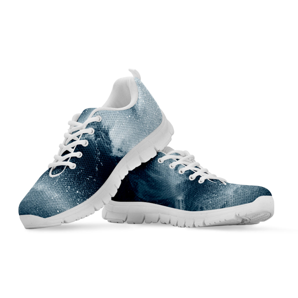 Ocean Wave Print White Running Shoes