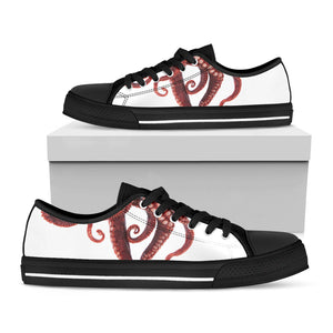Octopus Tentacles Print Black Low Top Sneakers