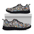 Old Cassette Tape Print Black Running Shoes
