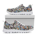 Old Cassette Tape Print White Running Shoes