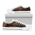 Old Japanese Samurai Mask Print White Low Top Sneakers