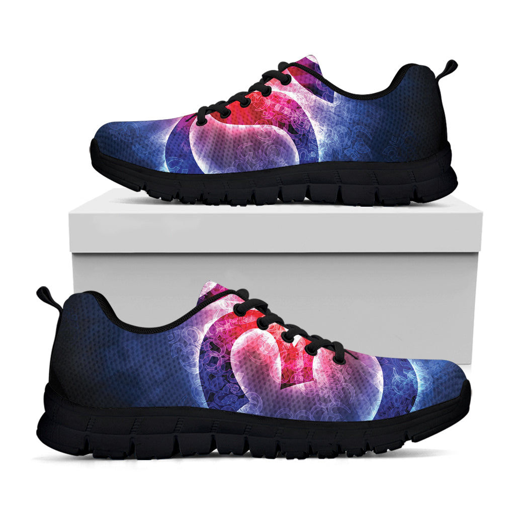 Om Sign Print Black Running Shoes