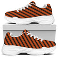 Orange And Black Halloween Pattern Print White Chunky Shoes
