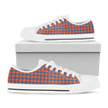 Orange And Blue Houndstooth Print White Low Top Sneakers
