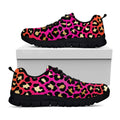 Orange And Purple Leopard Print Black Running Shoes