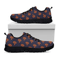 Orange Bullseye Target Pattern Print Black Running Shoes