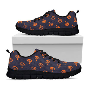 Orange Bullseye Target Pattern Print Black Running Shoes