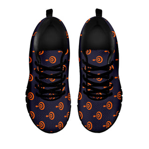 Orange Bullseye Target Pattern Print Black Running Shoes
