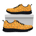 Orange Fruit Slices Pattern Print Black Running Shoes
