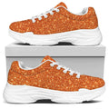 Orange (NOT Real) Glitter Print White Chunky Shoes