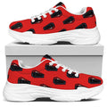 Orange Halloween Coffin Pattern Print White Chunky Shoes