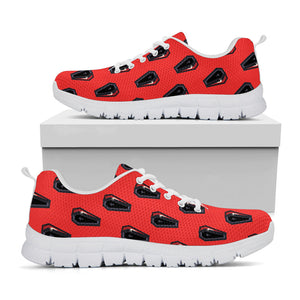 Orange Halloween Coffin Pattern Print White Running Shoes