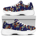 Orange Japanese Dragon Pattern Print White Chunky Shoes