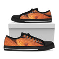 Orange Snake Print Black Low Top Sneakers