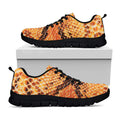 Orange Snakeskin Print Black Running Shoes
