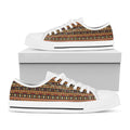 Ornament Egyptian Pattern Print White Low Top Sneakers