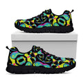 Ornament Psychedelic Trippy Print Black Running Shoes