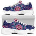 Ornamental Paisley Mandala Print White Chunky Shoes