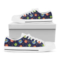 Owl And Star Pattern Print White Low Top Sneakers