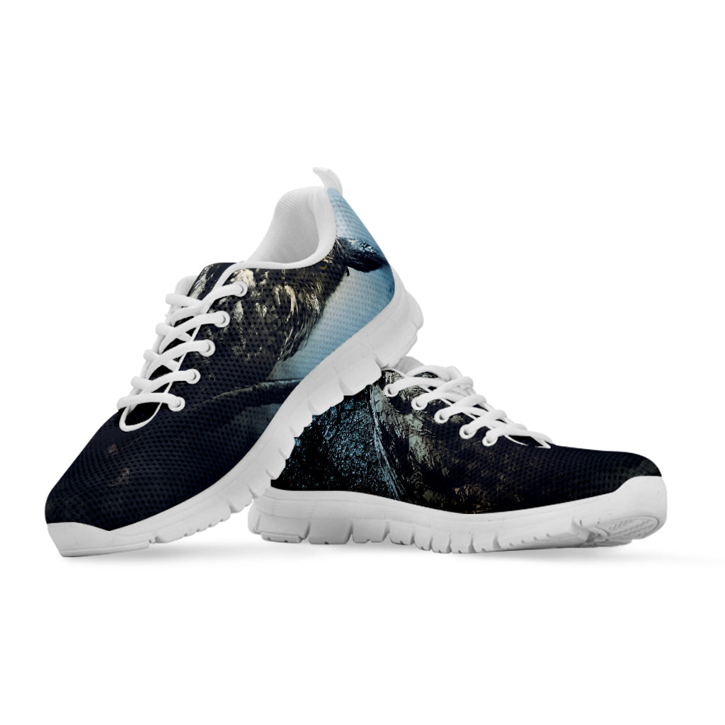 Owl At Night Print White Running Shoes