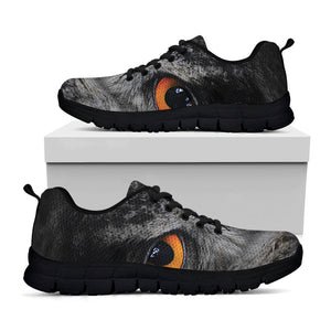 Owl Eyes Print Black Running Shoes