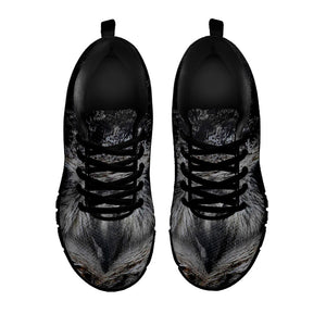Owl Eyes Print Black Running Shoes