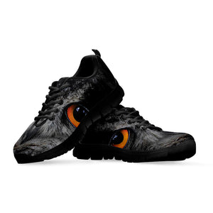 Owl Eyes Print Black Running Shoes