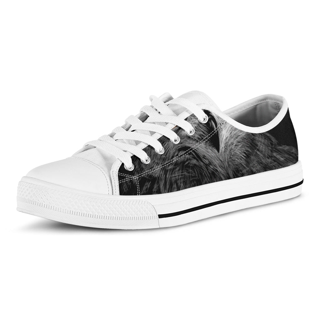 Owl Portrait Print White Low Top Sneakers