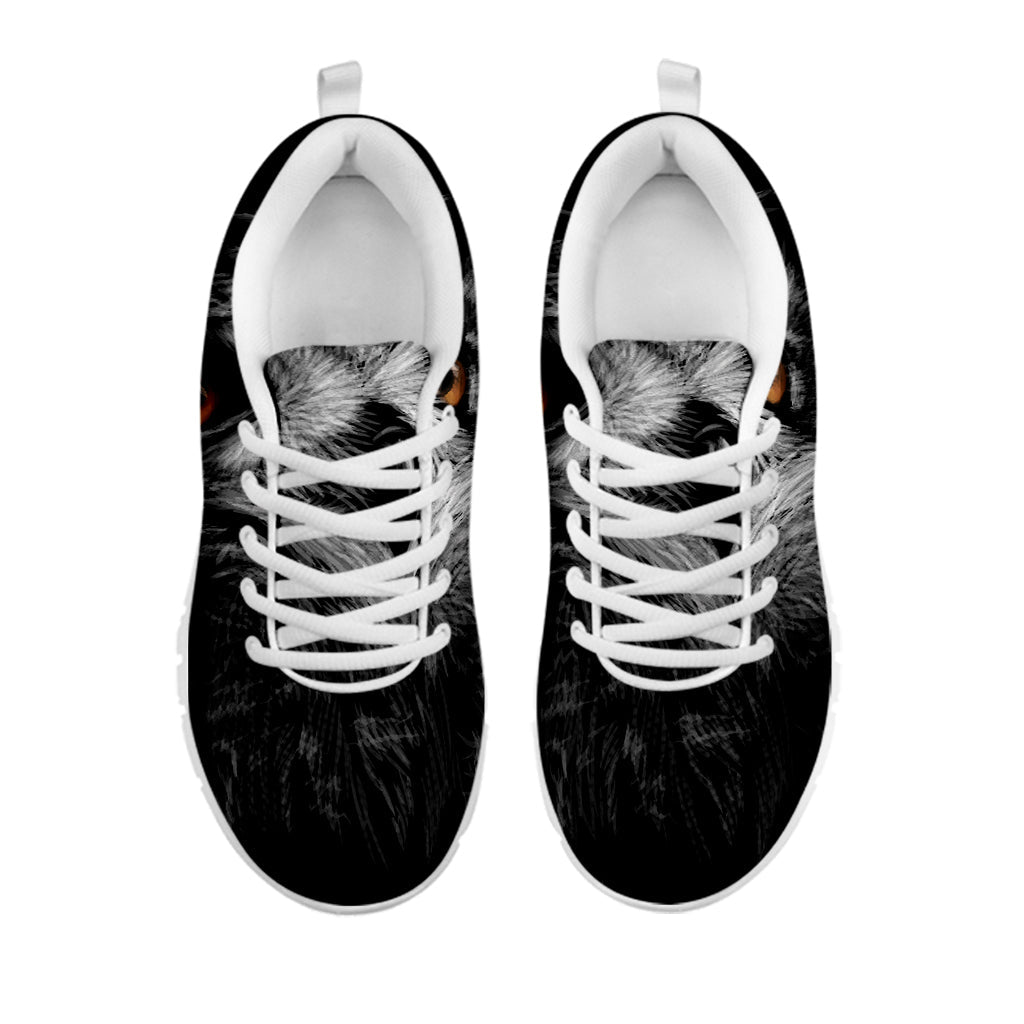 Owl Portrait Print White Running Shoes